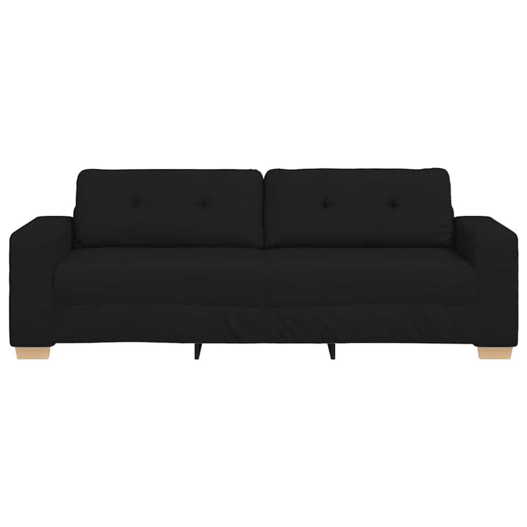 Sofa 3-osobowa, czarna, materiał 220 x 78 x 80 cm z wytrzymałą ramą multipleksową, tapicerowanym siedziskiem, wszechstronna do salonu, sypialni, pokoju gościnnego, zajmuje mało miejsca i jest