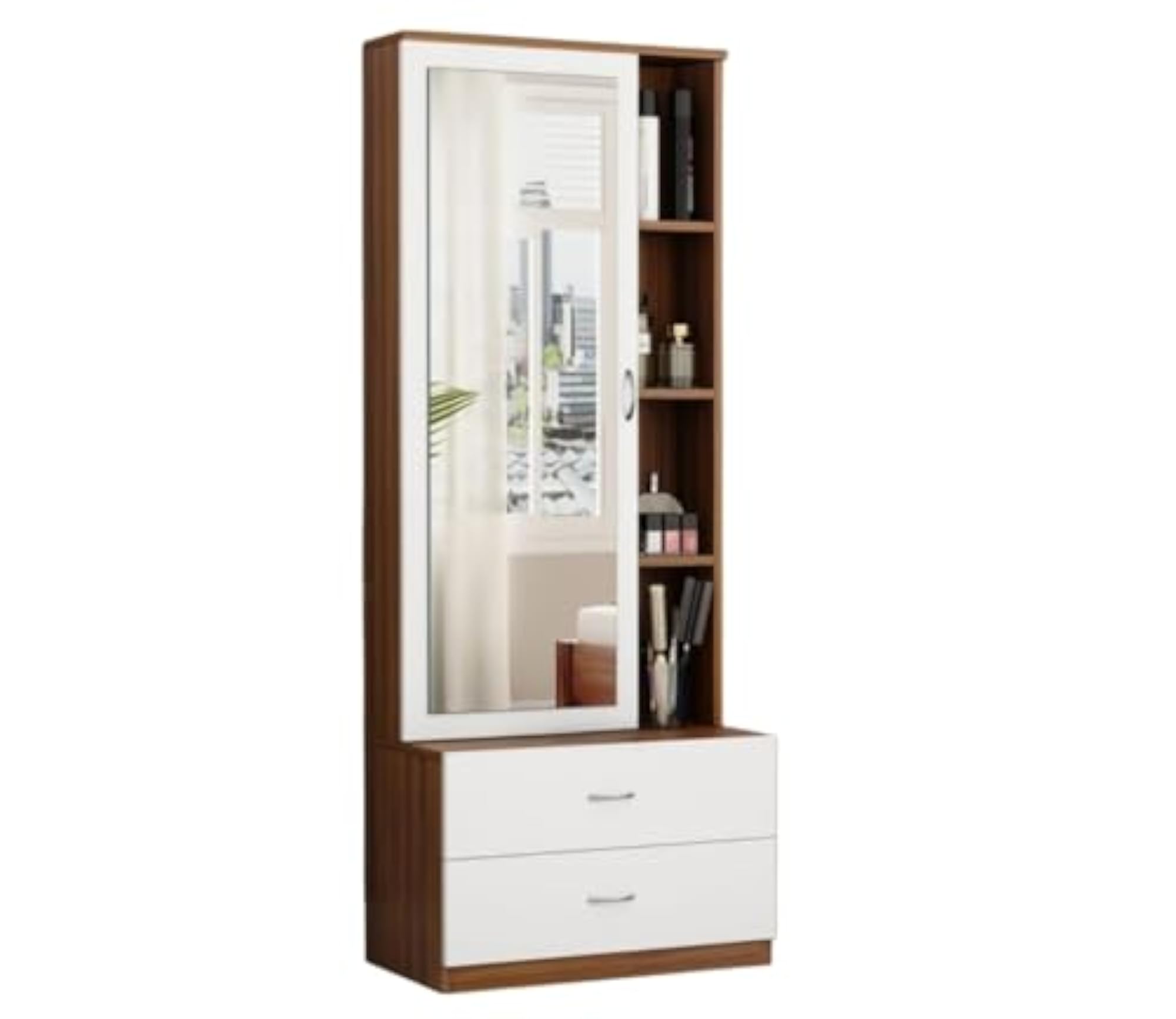 Dressing Table with Mirror and Storage for Bedroom