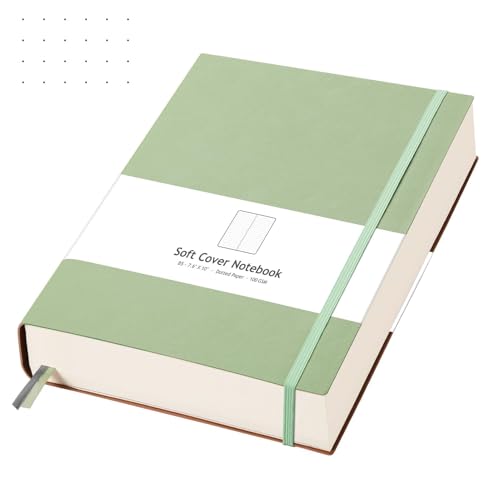 Bullet Journal à pois B5 AHGXG grand carnet de notes cuir vert 320 pages