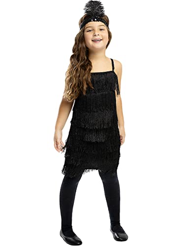 Funidelia | Déguisement charleston noir pour fille Années 20 - Déguisement pour Enfant et accessoires pour Halloween, carnaval et fêtes - Taille 10-12 ans...