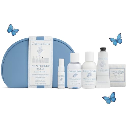 Crabtree & Evelyn Nantucket Briar Personal Travel Bath Set (6 Pieces - (3oz) bath and shower gel (3oz) body lotion (0.9oz) hand cream (0.33oz) body mist (3.5oz) soap 1 cosmetic bag) image 3