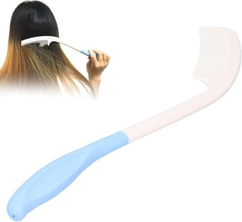 YUYTE - YUYTE Peignes à Cheveux Longs, Brosse à Cheveux Peigne à Poignées Incurvées Brosse Long Manche,Peigne Long à Manche Antidérapant pour Personnes âgées Handicapées à la Main