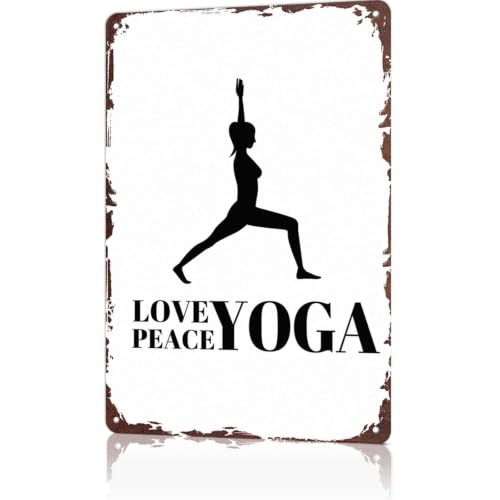 Love Peace Yoga Metal Sign 8x12 Wall Decor