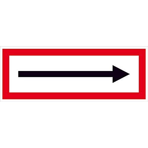 Betriebsausstattung24® Hinweisschild für den Brandschutz (Richtungspfeil), selbstkl. Folie,21x7,40cm