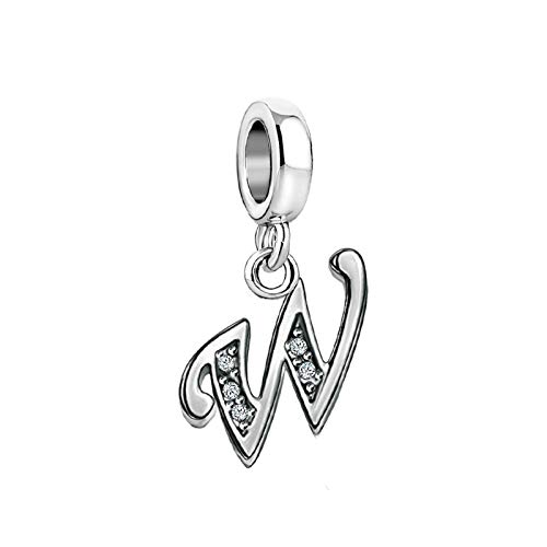Colgante de plata de ley y circonitas con inicial para mujer