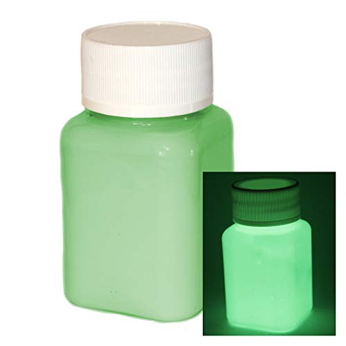 lumentics Premium Pintura Luminosa 100ml - Pintura Luminosa en la Oscuridad, Pintura Brillante de posluminiscencia, Pintura Auto-luminiscente para Paredes, Pintura Brillante UV, Brillo (Verde, 100ml)