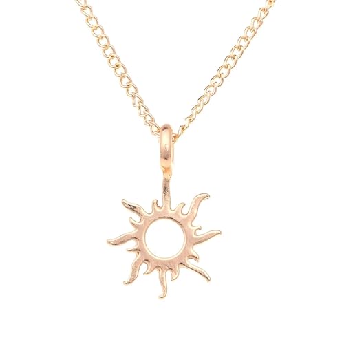 Magical Sun Pendant, Long Hair Princess Necklace, Sunflower Pendant, Solar Necklace for women, Solar Pendant Necklace, Gold Solar Necklaces for Women3