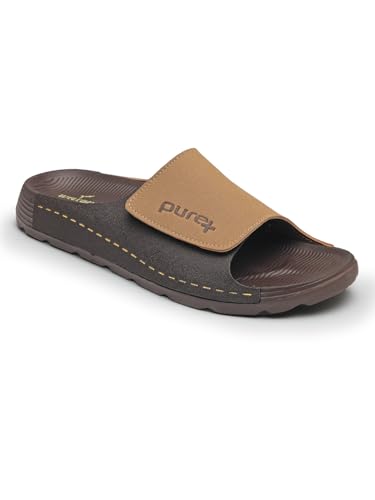 Image of URJO PURE Men's Sliders /Slippers Lightweight Super Flexible Arch Support Durable Anti Skid & Stylish Dailywear Sliders /Slippers for Men (URJO by Welcome)