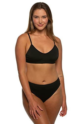 JOLYN Zoe High-Waisted Bikini Bottom, Cheeky Women's Athletic Swimsuit Bottom, Sport Bathing Suit Bottom for Women