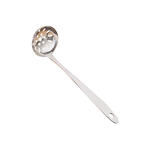 Slotted Spoon, Soup Ladle Stainless Steel Soup Spoon Hanging Hole with Long Handle Hot Pot Filter Cooking Utensil Soup Ladle Metal(Skimmer)