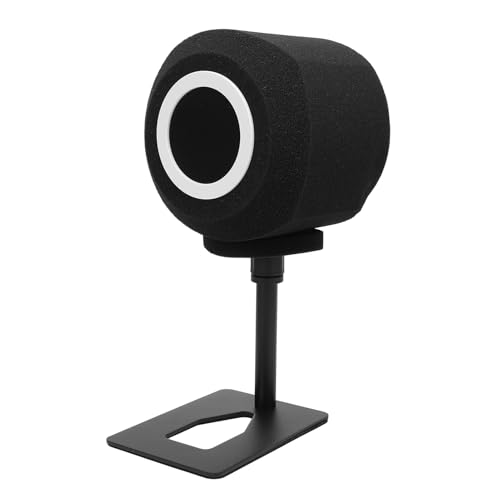 Filtre Anti-pop pour Micro, Bouclier D'isolation de Microphone en Mousse Haute densité avec Support, Boule D'isolation de Microphone à 5 Côtés pour Microphone à Condensateur