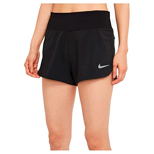 Nike Femme W Nk Eclipse 3in Shorts, Black/Reflective Silv, XS EU