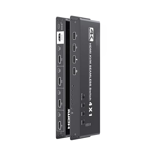 Switch KVM 4 ports HDMI 4K gère plusieurs ordinateurs avec un seul combo clavier souris