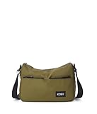 KCB Bandolera Pequeña Dual | Espacio Compacto y Práctico | Bolsillos Multiusos con Cremallera | Material Resistente | Asas Ajustables | 100% Vegano | Color Khaki Claro