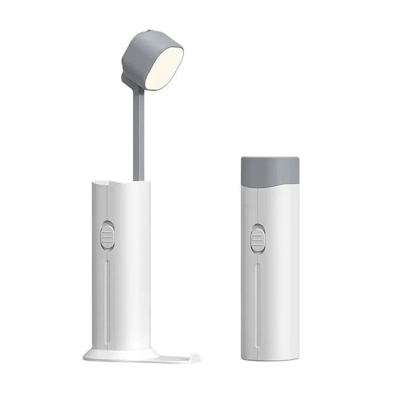 Rechargeable LED Table Light with Power Bank (5000mAh) – 3-Color Adjustable Handheld Desk Lamp, Eye Protection Table Lamp with Built-in Phone Holder for Kids Room, Office, Home (White)-image-0