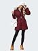 Funlingo Womens Winter Puffer Coat with Hood Zip Up Thickened Warm Quilted Down Jacket Fashion Ladies Long Casual Parka Wine Red 2XL