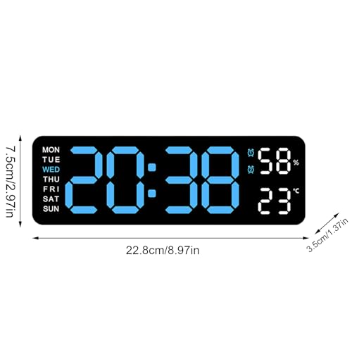 Relojes de pared digitales multifuncionales con alarma para casa u oficina 3