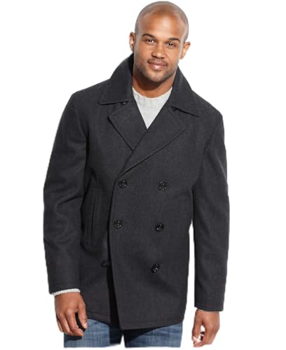 Image of Nautica Men's Wool Blend Peacoat - Double-Breasted Winter Coat, Regular, Big & Tall Sizes