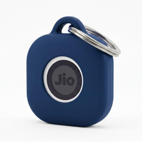 Image of Case for JioTag with Keychain Ring, Protective Holder Cover for Jio Tag Tracker, Anti-Lost & Shockproof Accessory for Keys, Luggage, Pets, and Backpacks (2, Blue)