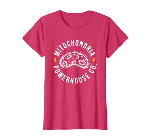 Mitochondria Powerhouse Co. T-Shirt, Women, Red Heather, Medium