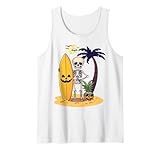 Photo Gallery skeleton surfer halloween beach divertente vibrazioni tropicali canotta Photo Gallery skeleton surfer halloween beach divertente vibrazioni tropicali canotta