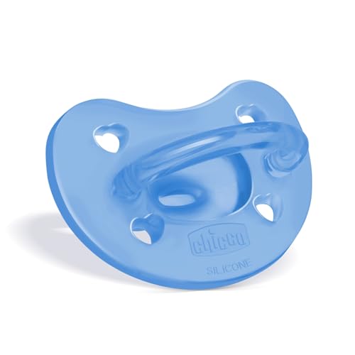 Image of Chicco PhysioForma Orthodontic Pacifier for Babies 6-16 Months, 100% Soft Silicone, BPA Free & Breathing Support, 2-Pack with Sterilizing Case, Blue /Green