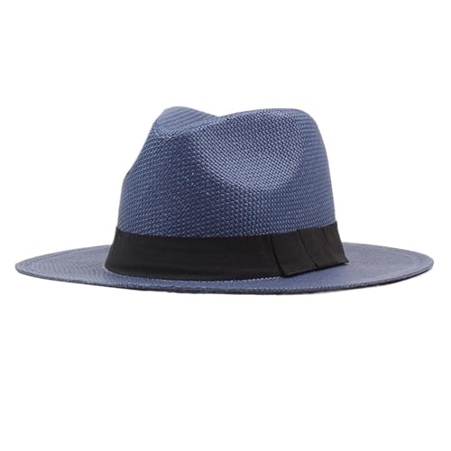Sun Hats For Hats Sombrero de playa de verano for hombres y mujeres, sombrero de paja de banda negra, sombrero de fieltro de ala plana, sombrero de sol de ala ancha for hombre y mujer, gorra de playa