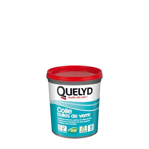 Quelyd Colle Toiles de Verre – Colle Fibres de Verre Prête à l'Emploi – Tous Supports Muraux...