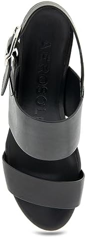 Aerosoles Women's Camera Heeled Sandal, Black Leather, 9 | Image 4