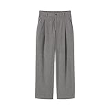 無印良品 婦人 縦横ストレッチ起毛 タックワイドパンツ レディース BE1XQA5A グレー 婦人L
