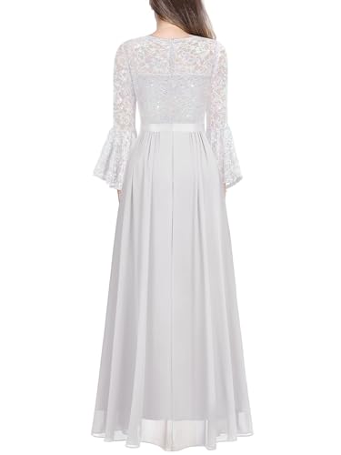 Image of Miusol Women's Formal Sparkle Sequin Lace Bell Sleeve Evening Party Maxi Dress