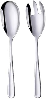 Bisda Salad Spoon and Fork Set Stainless Steel Salad Servers Set of 2, Silver Large Serving Spoon and Fork 30.5 cm/12 inches Length