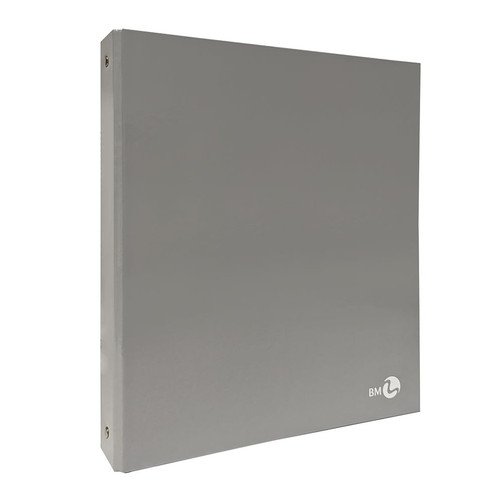 BM BeMore Light Grey Ring Binder 0123582 - Size 21cm x 32cm - Heavy Duty Glossy Laminated Cover - Pack of 5 - Light Grey