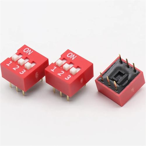Interrupteur à bascule DIP 3 voies rouge 2.54mm pour programmation et prototypage PCB