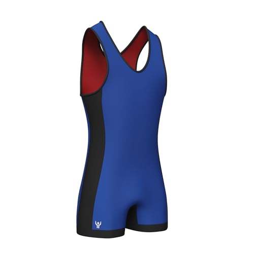 Great Call Athletics | Reversible Wrestling Singlet | Mens International Red Blue Freestyle Greco Roman Uniform Adult Youth (Medium)