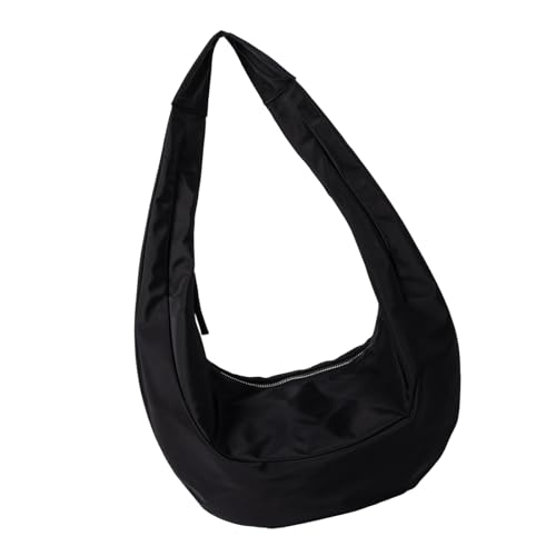 Sac croissant hobo femme imperméable en nylon avec fermeture éclair