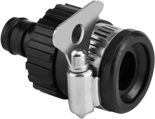 CYTGOUPER Wasserdieb Camping Edelstahl Gummi Wasserhahn Adapter Verstellbar Schlauchverbinder 6 5cm mit Maximalem Durchmesser 4cm für Küche Garten Passend für Wasserhähne <20mm