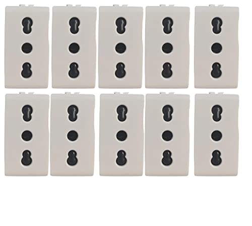 10 Pezzi Presa Bipasso Bivalente 2P+T 10/16A, Compatibile Con Bticino Matix Vidoelettronica® (10)
