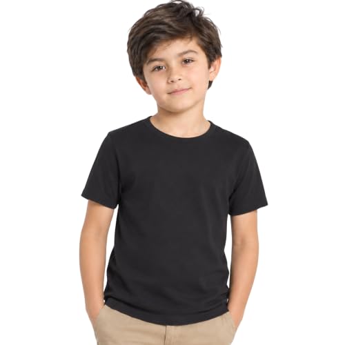Image of Kids Round Neck Boys Tshirt | Short Sleeves | Natural Organic 100% Cotton Soft Comfortable Fabric | School Plain Color Original Branded Half Sleeve | T-Shirt for Boy Kid | Sleepwear Everyday Casual