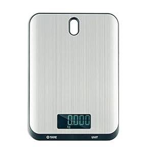 QL Keukenweegschaal Digitale Maximal 10kg,Precisie Elektronische Weegschaal,Roestvrij Staal,Huishoudweegschaal met Tarra Functie (Zwart)