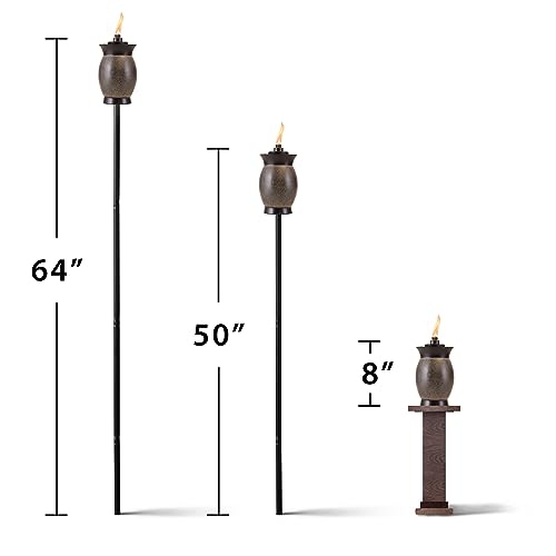 TIKI Brand 64-inch Resin Jar Torch 4-in-1 Stone Color