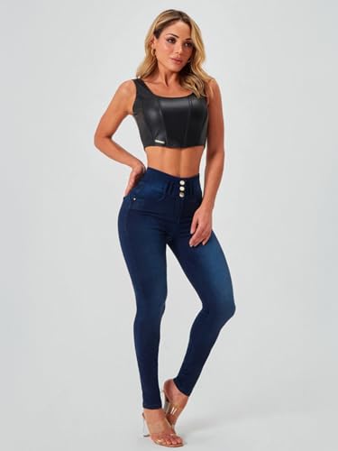 YUZIBAO Women's High Waist Skinny Stretch Jeans Shaping Butt Lifting Denim Pants4