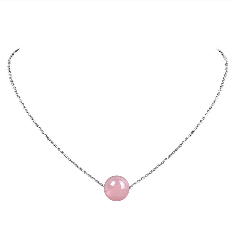 Real Crystal Pendant Necklace Jewelry 925 Sterling Silver Chain Necklace for Women Dainty Birthstone Jewelry Necklace for Women Healing Chakra Crystal Stone Necklace bead