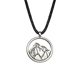 Lauren-Spencer Mountain Necklace for Women Mountain Range Necklace Forest Tree Mountain Pendant Necklace Nature Jewelry Gift for Skiers Hikers Climbers Nature Lovers (Silver Mountains)
