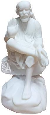S A Gifts Italian Marble Dust Ashirwad Hand Sirdi Sai Baba Idol/Murti for Home and Office Decor/Used in Pooja/Mandir (7.5 INCH)