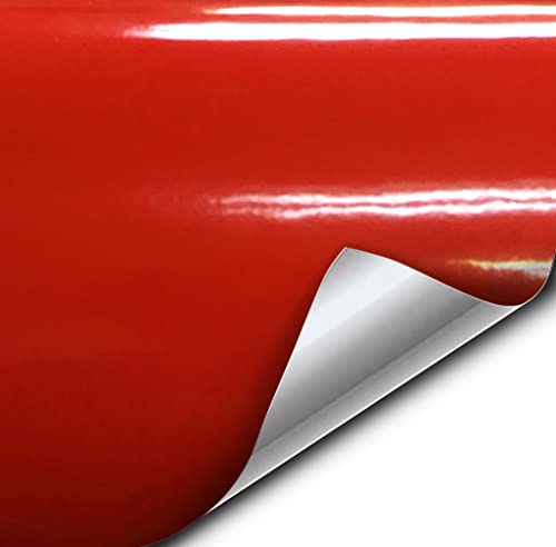 VViViD Red High Gloss Realistic Paint-Like Microfinish Vinyl Wrap Roll with VViViD XPO Air Release Technology (12in x 60in)
