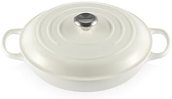 Le Creuset Enameled Cast Iron Signature Braiser, 3.5 qt., White