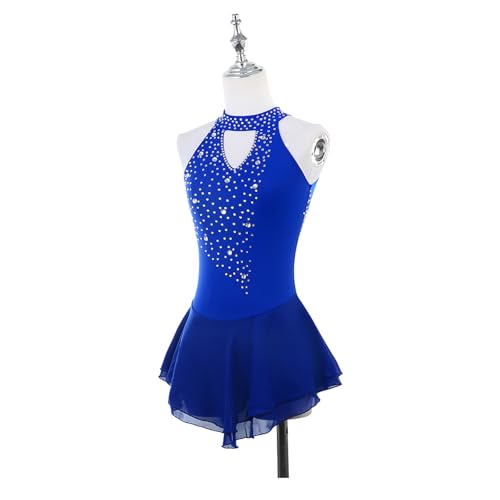 Vestido Feminino De Patinação Artística, Performance De Competição Para Adultos, Sem Mangas, Gola Al
