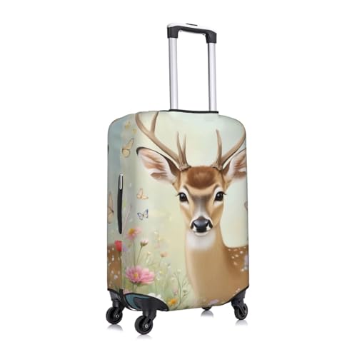 Cute Deer Luggage Cover Elastic Washable Protector Anti-Scratch Travel Suitcase Covers With Concealed Zipper For 18-32 Inch Luggage Large3