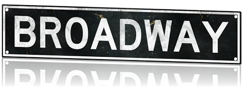 Broadway Metal Sign 18x4 - Embossed Vintage Aluminum Retro New York City Wall Art for Home, Office, Bar, or Theater Room Decor – Broadway Gifts